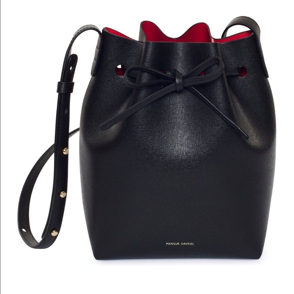 Mansur Gavriel black bucket mini bag